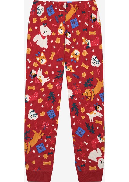 Kız Çocuk Fancy Termal Kırmızı Pijama Takımı modelleri