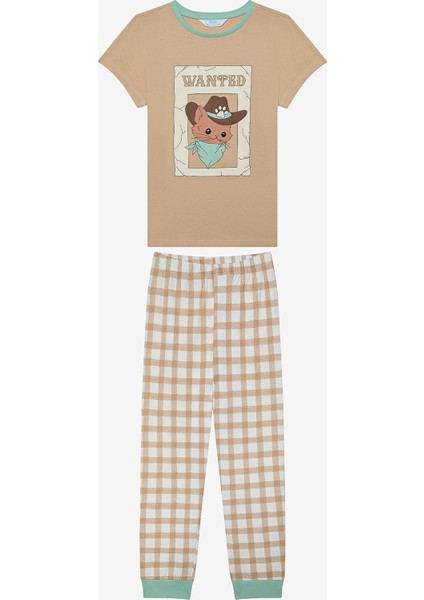 Pamuklu Erkek Çocuk Cowboy Cat 2li Çok Renkli Pijama Takımı