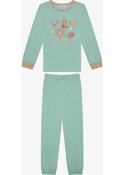 Pamuklu Erkek Çocuk Cowboy Cat 2li Çok Renkli Pijama Takımı