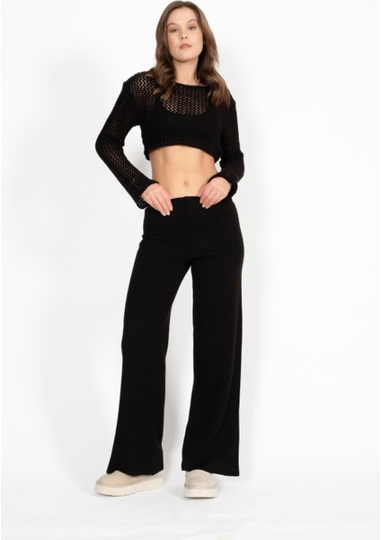 Rtd&vld Kadın Vita 165 Reina Düz Triko Pantolon Siyah