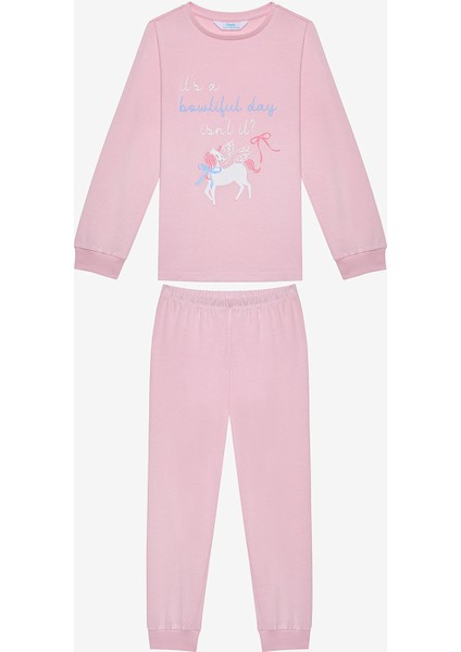 Pamuklu Kız Çocuk Bowtiful 2li Çok Renkli Pijama Takımı