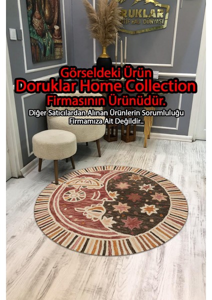 Kaymaz Taban Yıkanabilir Dijital Baskı Dekoratif Modern Desenli Lux Serisi Dot Taban Halı L15