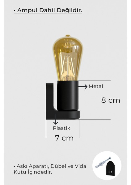 Metal Aplik, Duvar Lambası, Dekorasyon Aydınlatma