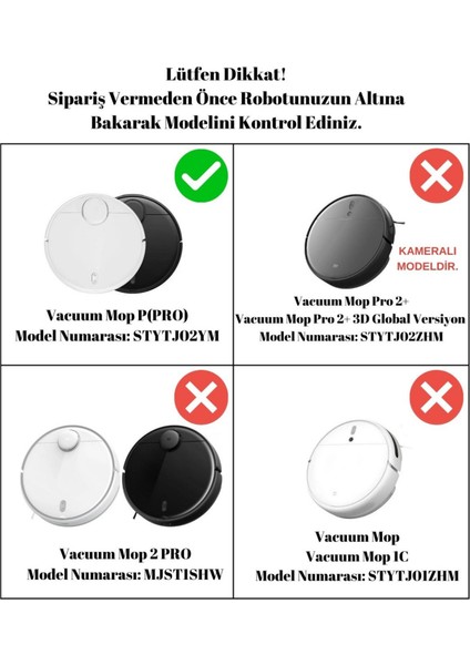 Xiaomi Mi Robot Vacuum Mop P - Vacuum Mop Pro (Model NO.STYJ02YM) Uyumlu Fırça Hepa Filtre Mop Paspas 7 Li Set