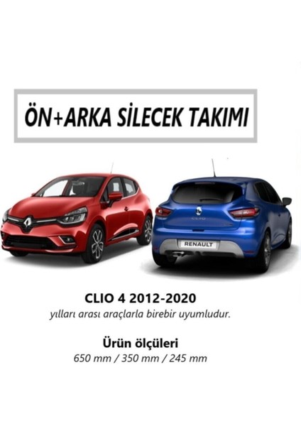 Renault Clio 4 Ön+Arka Muz Silecek Takımı (2012-2019)