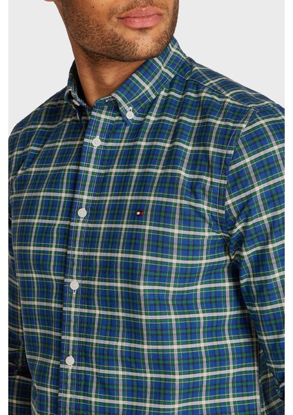 Pamuk Slim Fit Kareli Gömlek Erkek Gömlek MW0MW37567 0h7 modelleri