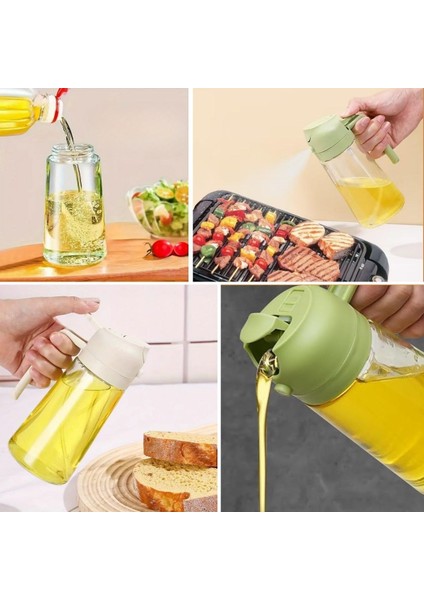 Byogalo® 2si 1ARADA Yağ Dökücü ve Spreyli Yağdanlık Cam Yağ Püskürtücü
