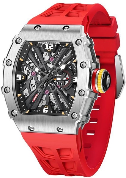 PD-1738 Iskelet 42MM 50M Su Geçirmez Kuvars Japonya VH65 Kuvars Saat Safir Kristal Çelik Erkek Saati