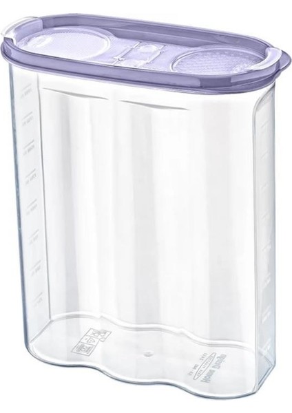 Byogalo® 2 Kapaklı Ölçekli Erzak Kuru Gıda Saklama Kutusu Kabı 2,4 LITRE-SA940