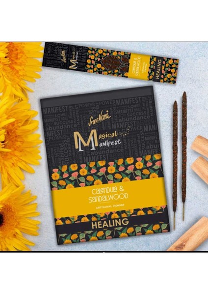 Calendula & Sandalwood Magical Manifest Sanatsal Doğal El Yapımı Premium Tütsü