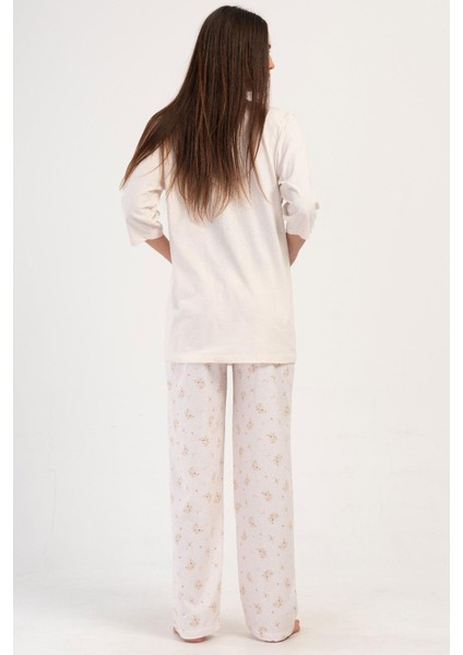 Kadın Kapri Kol Hamile & Lohusa Bej Pijama C6T6N0O504
