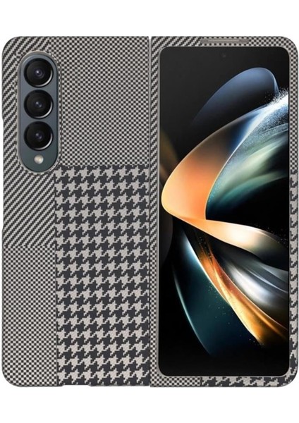 Samsung Galaxy Z Fold 4 Kılıf Karbon Tasarım Square Pc Kapak