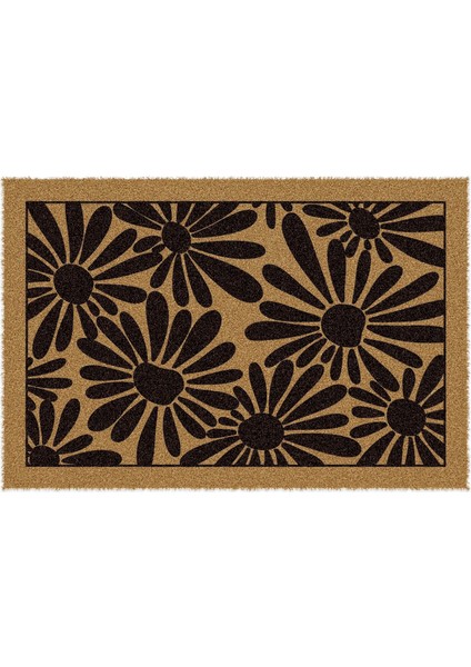 Paspas Dekoratif Çiçek Desenli Kapı Önü Paspası 40 x 60 cm