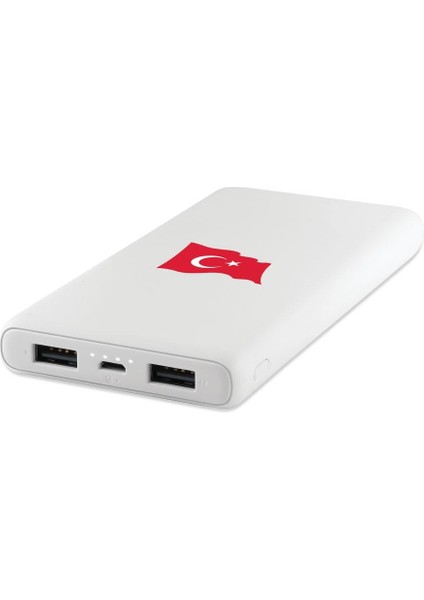 Powerslim Türk Bayrağı 10.000 Mah Taşınabilir Şarj Aleti / Powerbank