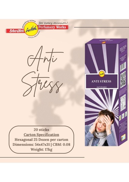 Anti Stress Hexagonal Premium Kalite Çubuk Tütsü 20 Li