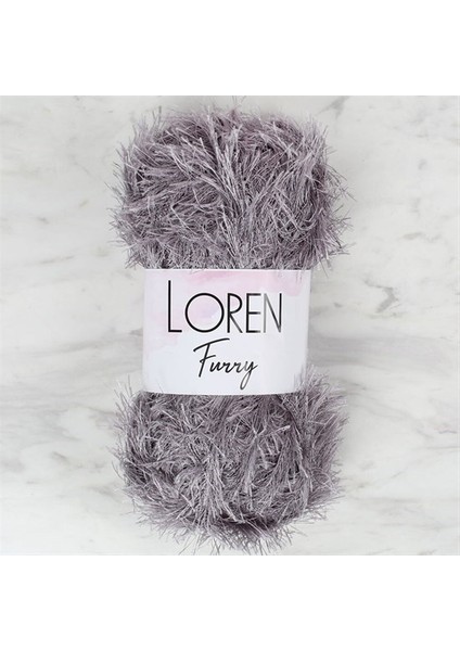 Furry Koyu Gri El Örgü Ipi - RF036 - 34056