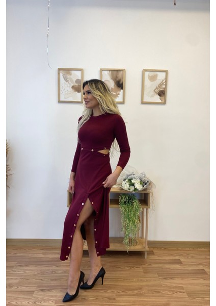 Çıtçıt Kapamalı Modal Kumaş Elbise