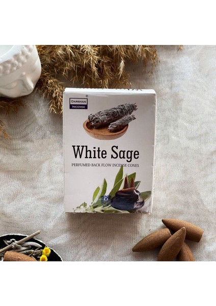 White Sage (Beyaz Adaçayı) Geri Akış (Back Flow) Tütsü 10 Adet