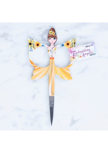 Kelebek Modelli Desenli Makas Sarı - B4816.6