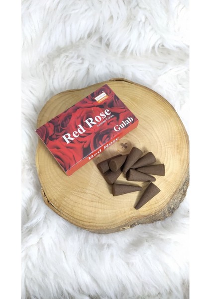 Kırmızı Gül Darshan Konik Tütsü