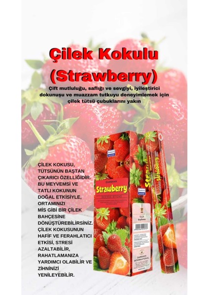 Çilek Kokulu Tutku Tütsü 20 Çubuk