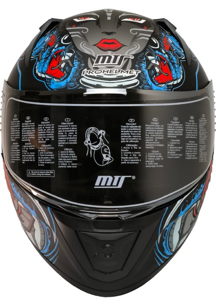 -801 Snake Kapalı Kask (Myth Blue)