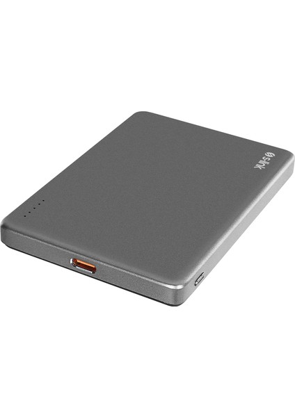 MG105 5000MAH PD20W Magsafe 15W Kablosuz Type-C Gri Taşınabilir Metal Şarj Cihazı Powerbank