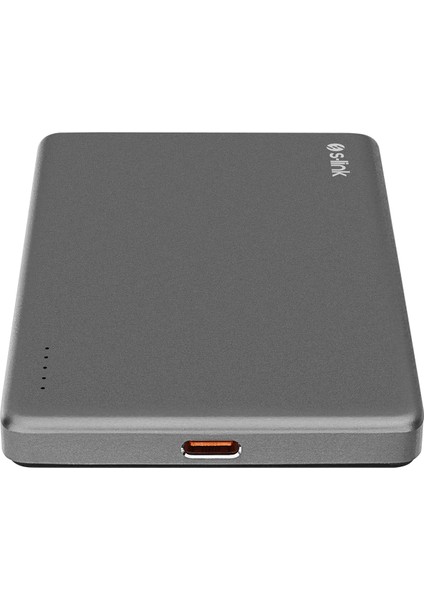 MG105 5000MAH PD20W Magsafe 15W Kablosuz Type-C Gri Taşınabilir Metal Şarj Cihazı Powerbank