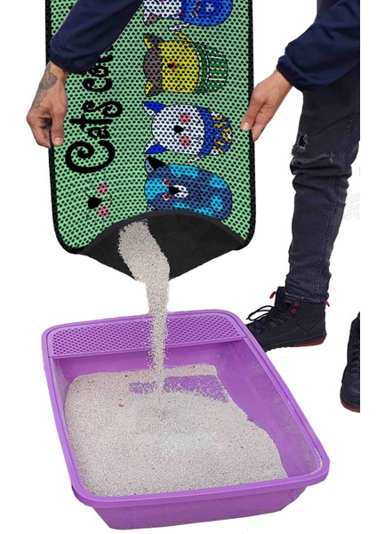 Aktunç Xxl Büyük Boy Elekli Tuvalet Önü Desenli Kedi Kumu Paspası 60 x 120 cm modelleri