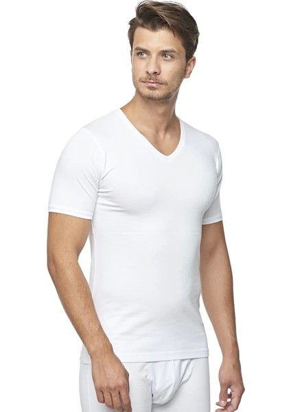 206 Modal Yarım Kol V-Yaka T-Shirt Atlet