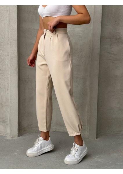 Kadın Pileli Paçası Düğmeli Pantolon fiyatları