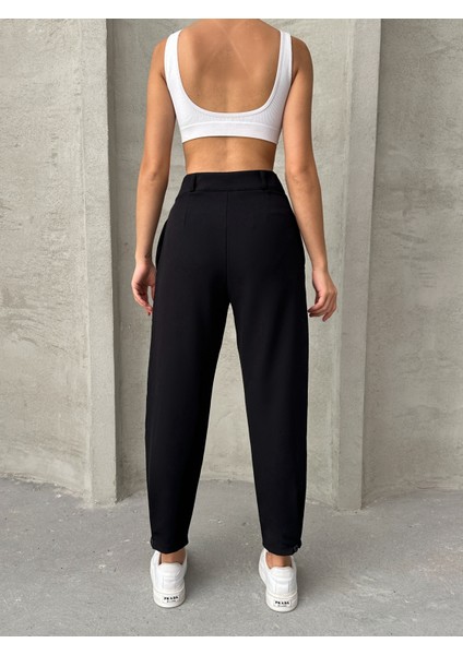 Kadın Pileli Paçası Düğmeli Pantolon indirimleri