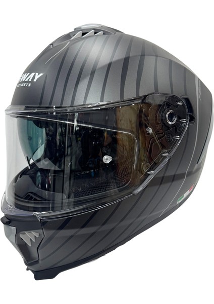 Sw 865 Space Black White Güneş Vizörlü Full Face Motosiklet Kaskı - M fiyatları