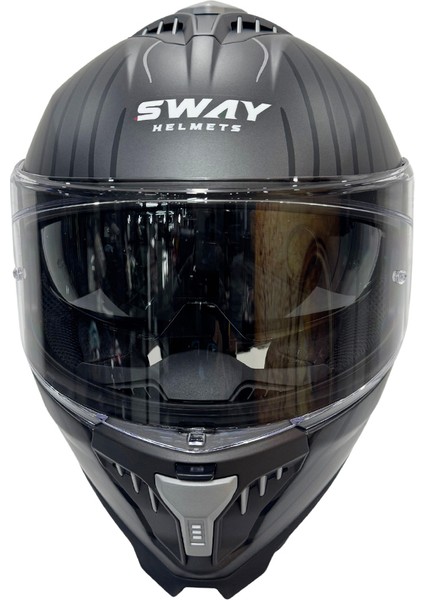 Sw 865 Space Black White Güneş Vizörlü Full Face Motosiklet Kaskı - M modelleri