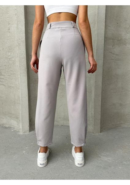 Kadın Pileli Paçası Düğmeli Pantolon indirimleri