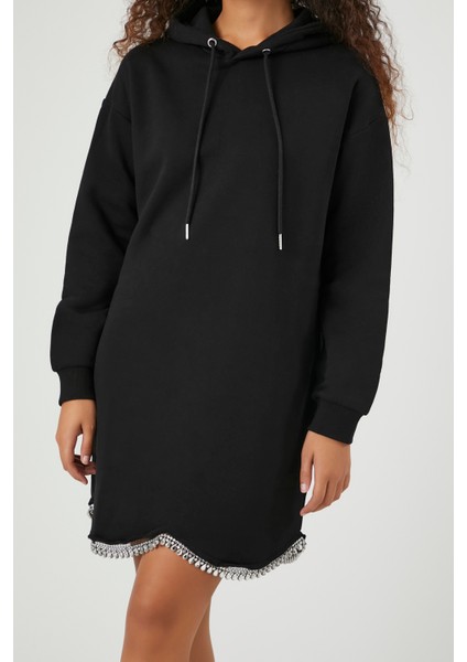 F21 Sweatshirt Taş Detaylı Elbise modelleri