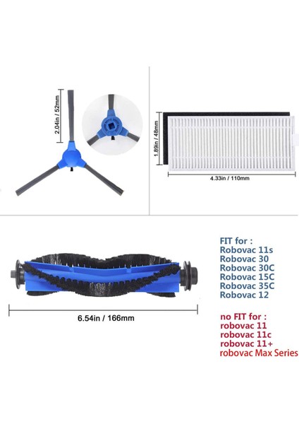 Eufy Robovac 11S 30 30C 15C 12 35C Ana Yan Fırça Hepa Filtresi Için (Yurt Dışından) modelleri