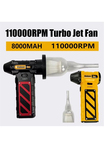 El Tipi Mini Turbo Jet Fan 110000 Rpm Yüksek Güçlü Hava Üfleyici Saç Kurutma Makinesi Elektrikli Süpürge Toz Fırçasız Motor C (Yurt Dışından)