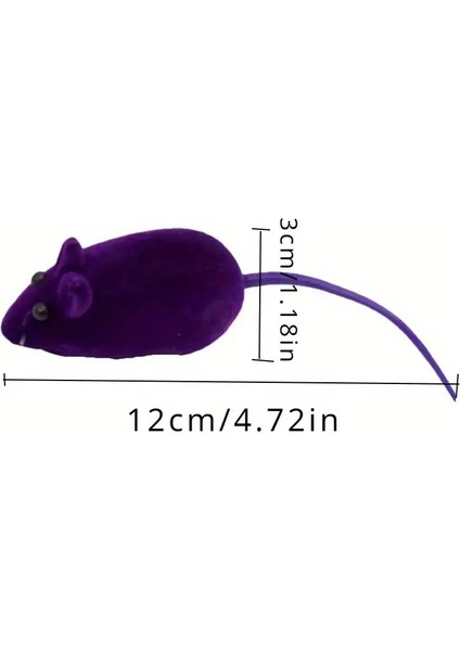 2'li Mini Sesli Kürklü Fare Kedi Oyuncağı