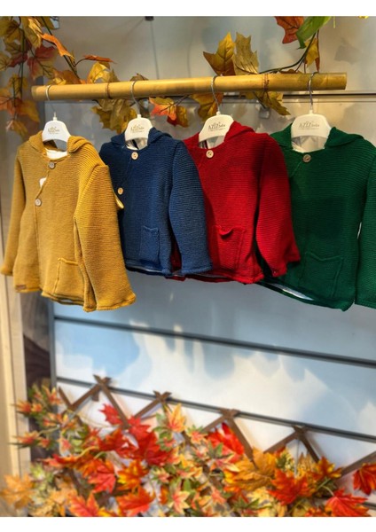 Triko Kapşonlu Düğmeli Hırka Içi Penye indirimleri