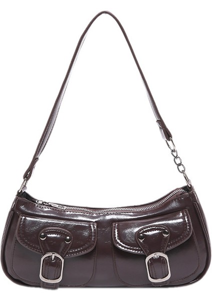 Pu Deri Omuz Crossbody Çanta Vintage Omuz Çantası (Yurt Dışından)