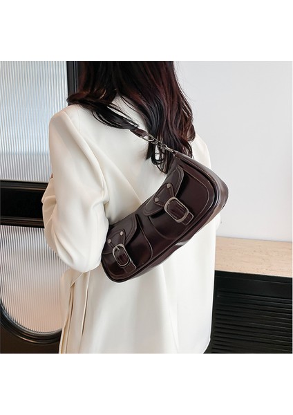 Pu Deri Omuz Crossbody Çanta Vintage Omuz Çantası (Yurt Dışından) fırsatları