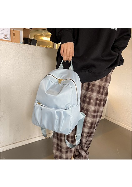 Kadınlar Için Yeni Moda Seyahat Oxford Kumaş Küçük Sırt Çantası, Çok Yönlü Moda Kanvas Küçük Çanta, Okul Çantası, Kontrast Pilili Sırt Çantası (Yurt Dışından)