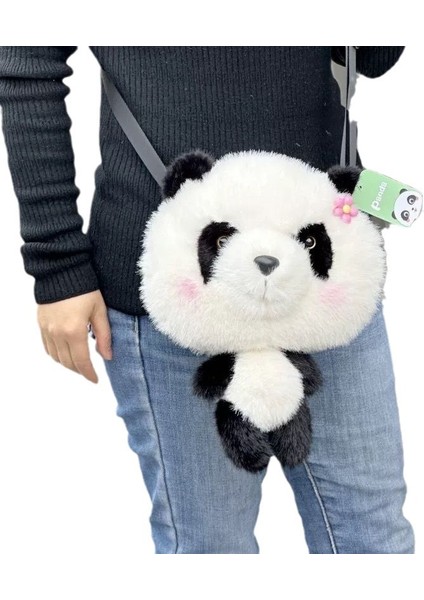 Yaratıcı Sahte Vizon Çiçekli Panda Crossbody Çanta (Yurt Dışından)