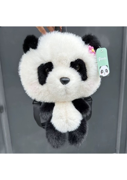 Yaratıcı Sahte Vizon Çiçekli Panda Crossbody Çanta (Yurt Dışından)