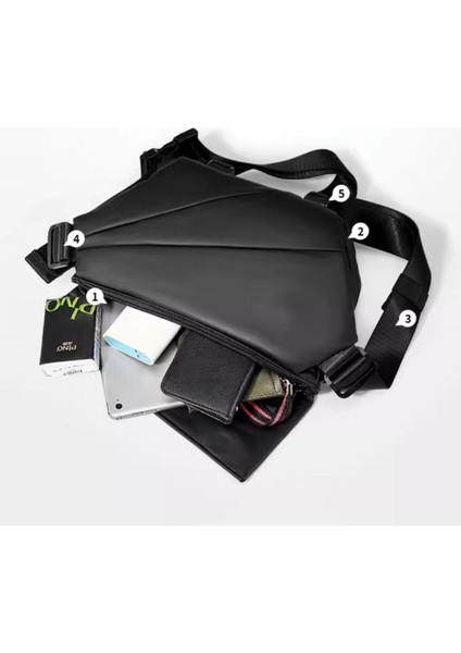 Moda Erkek Göğüs Çantası, Küçük Crossbody Çanta, Rahat Moda Su Geçirmez Cep Telefonu Seyahat Sırt Çantası (Yurt Dışından) modelleri
