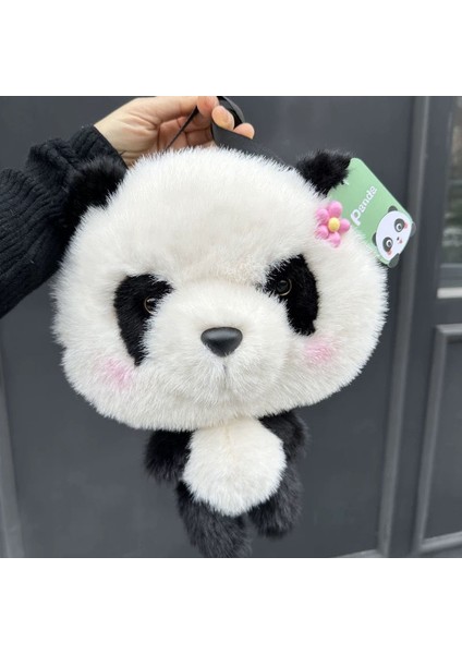 Yaratıcı Sahte Vizon Çiçekli Panda Crossbody Çanta (Yurt Dışından)