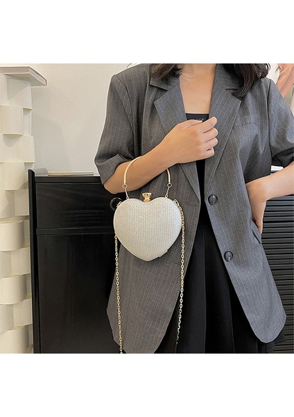 Yüksek Sonun Kadınların Moda Kıs Itlı Çantası Kalp Şeklindeki Çantası (Yurt Dışından)