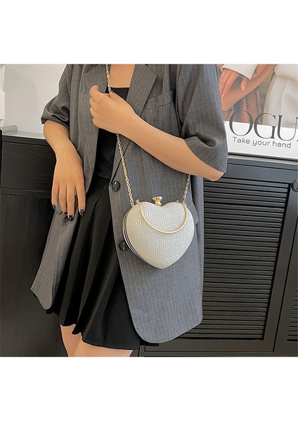 Yüksek Sonun Kadınların Moda Kıs Itlı Çantası Kalp Şeklindeki Çantası (Yurt Dışından)