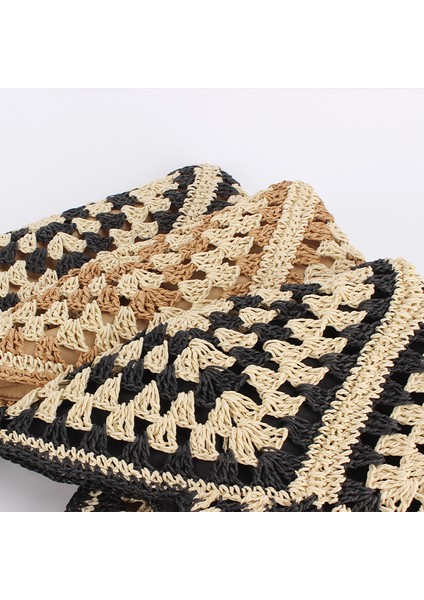 Kadın Hasır Tote Çanta Büyük Kapasiteli Vintage Tatil Omuz Çantası Her Şey Günlük Çanta Tasarımcısı Hollow Yaz Plaj Çantası (Yurt Dışından) fiyatları